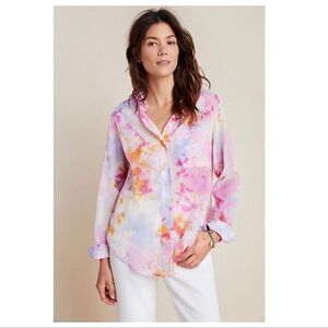Anthropologie Pilcro The Cate Classic Tie-Dye Buttondown